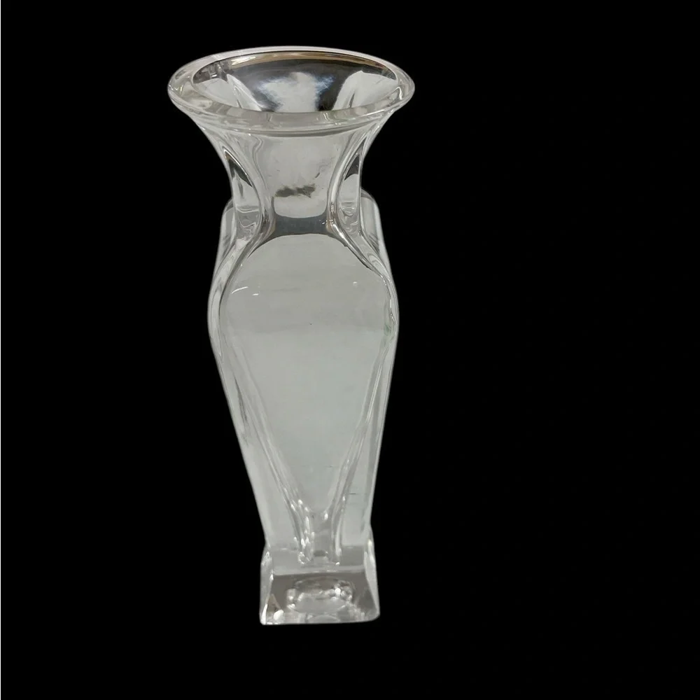Kristal Kolor Italy Clear 24% Lead Crystal Bud Vase Sculptural 8.5”